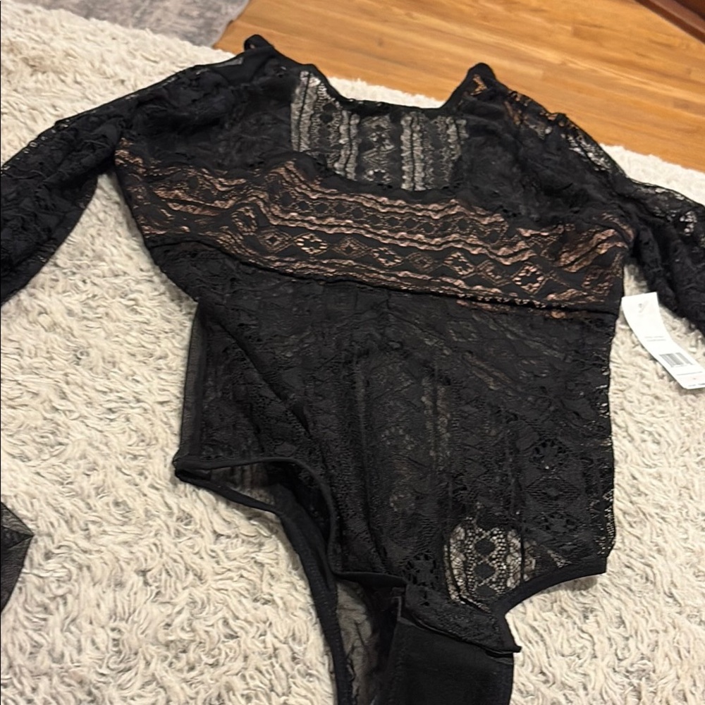 NWT Thistle and Spire Black Lace Bodysuit
